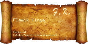 Flamik Kinga névjegykártya